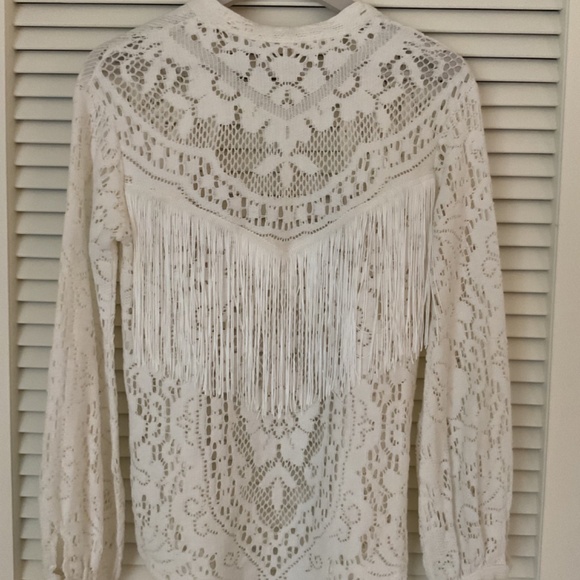 Spell Fringe FLEETWOOD Blouse, XS/Small, Ivory - Picture 6 of 7